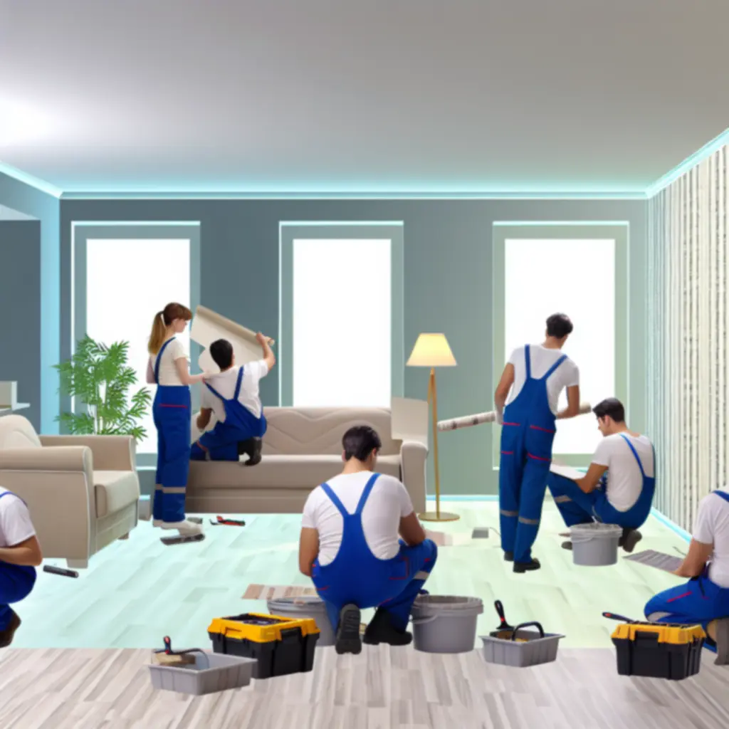 Ekipa remontowa FAST FINISH w trakcie prac wykończeniowych