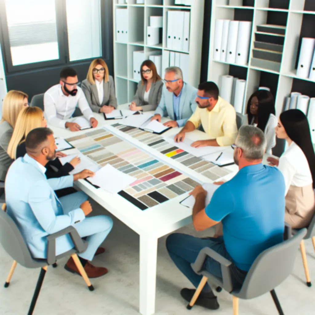 Zespół FAST FINISH podczas omawiania projektu wykończenia wnętrz