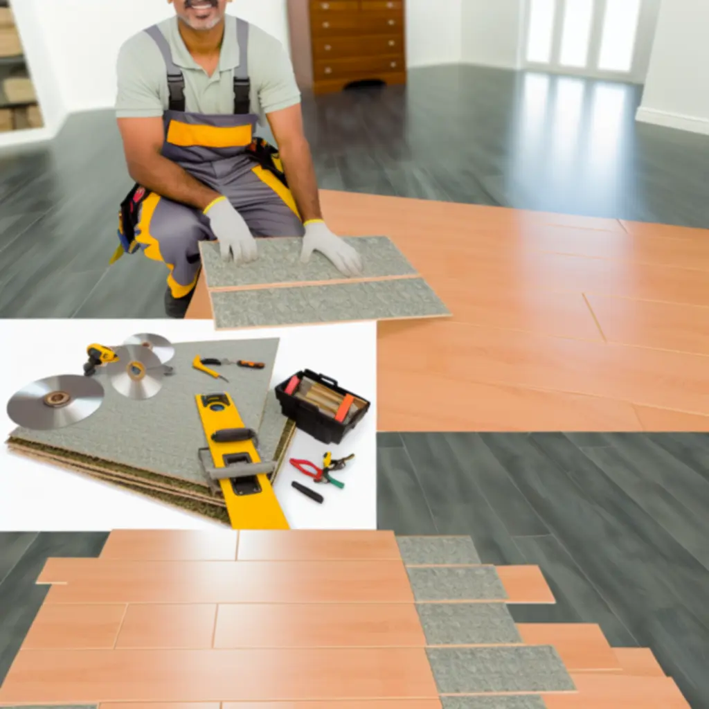Montaż nowej podłogi w trakcie prac