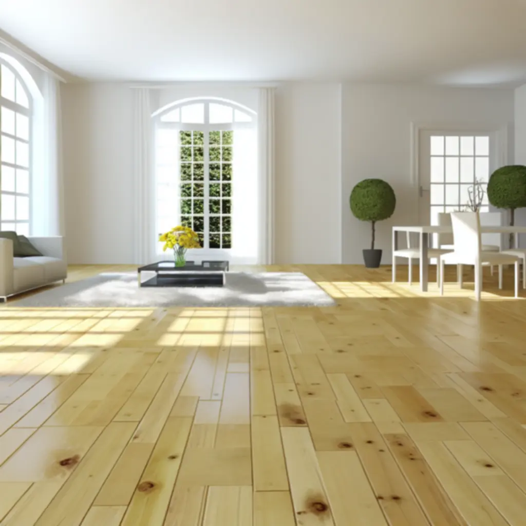 Nowoczesne wnętrze salonu z profesjonalnie wykonaną podłogą