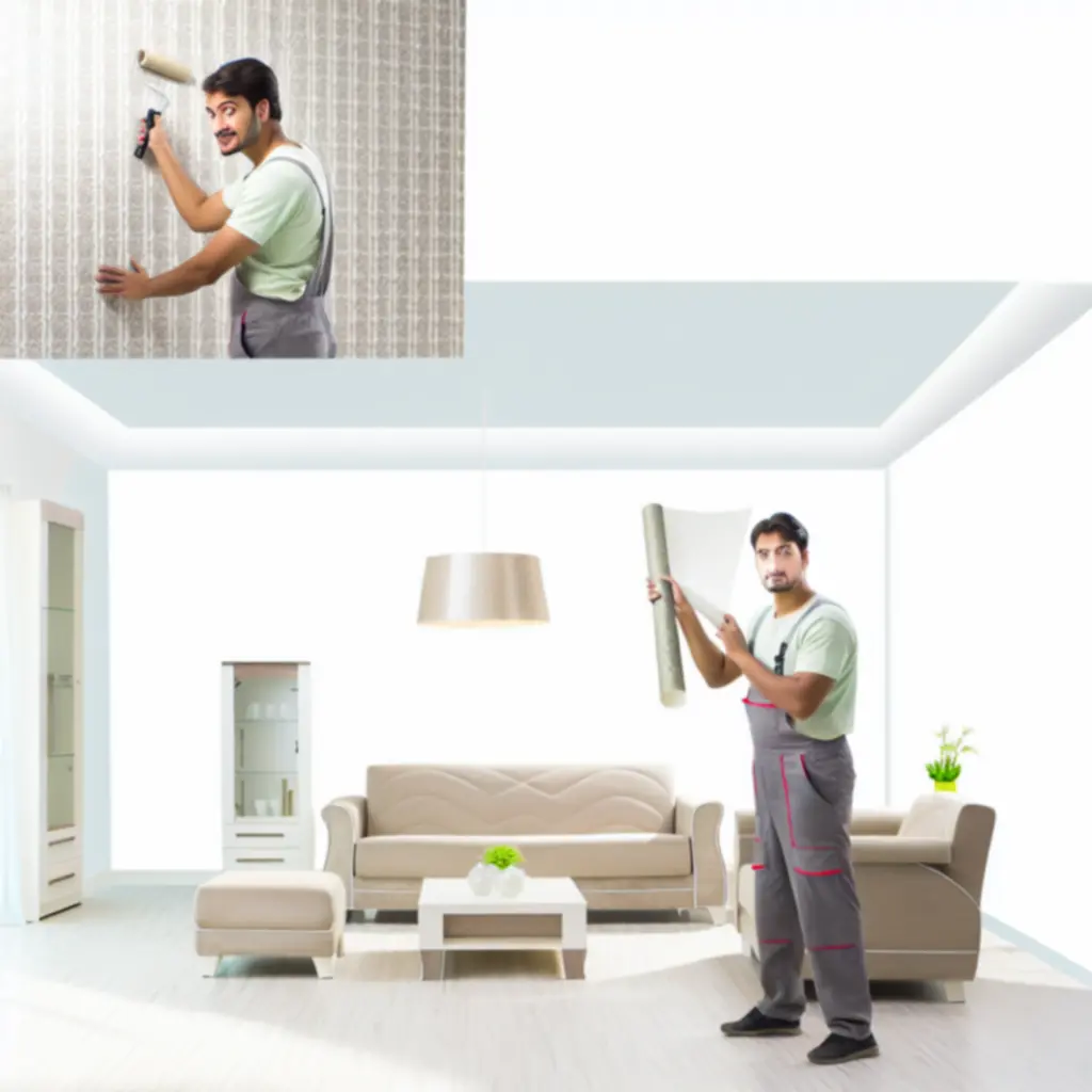 Nowoczesne tapetowanie ściany w eleganckim wnętrzu