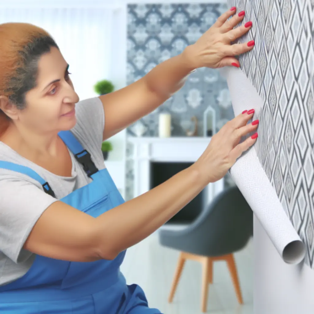 Tapetowanie nowoczesnego wnętrza z wzorzystą tapetą